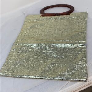 Vintage Ladys Pride Gold Metallic Foil Shopper Bag
